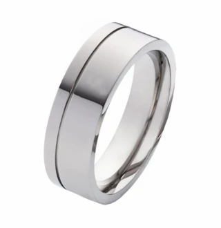 Mobile Preview: Titanring gravierbar Trauring ohne Stein LUC64